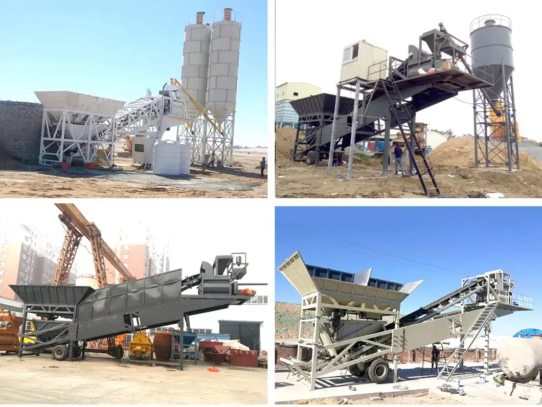 Small Yhzs25 Mobile Ready Mixed Concrete Batching Plant, PLD800 Concrete Batching Machine